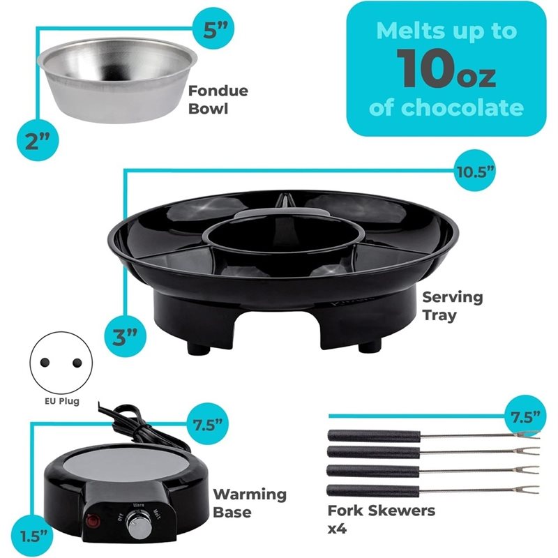 Fondue Set Electric - Juego de olla eléctrica para fondue