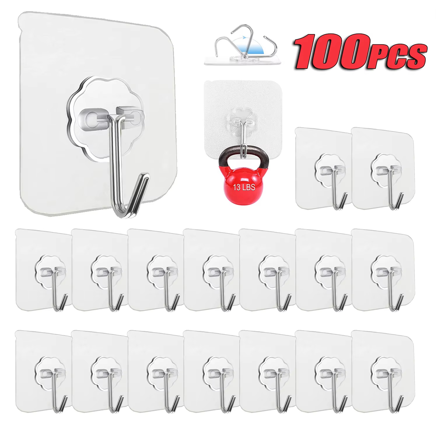 Kitchen Appliances Holder - Ganchos autoadhesivos de acero inoxidable transparentes