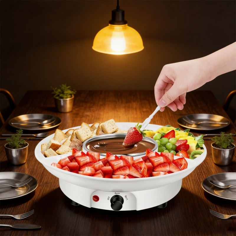 Fondue Set Electric - Juego de olla eléctrica para fondue,