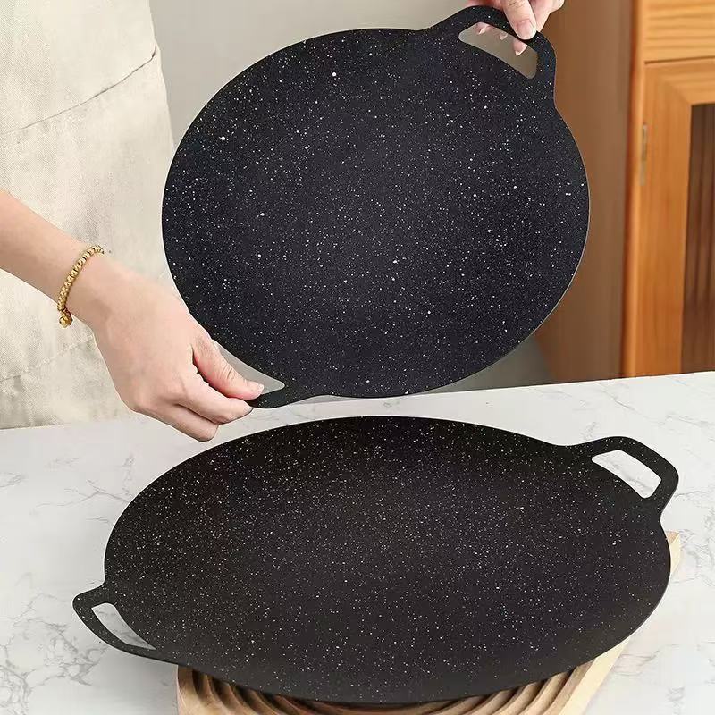 Fondue Set Electric - Plancha coreana delgada para asar, redonda,